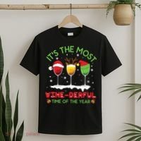 Christmas Wine Shirts Xmas Alcohol Pajama PJ Tops T-Shirt thumb 2