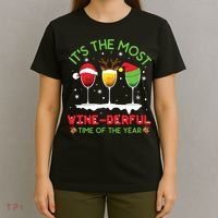 Christmas Wine Shirts Xmas Alcohol Pajama PJ Tops T-Shirt thumb 4