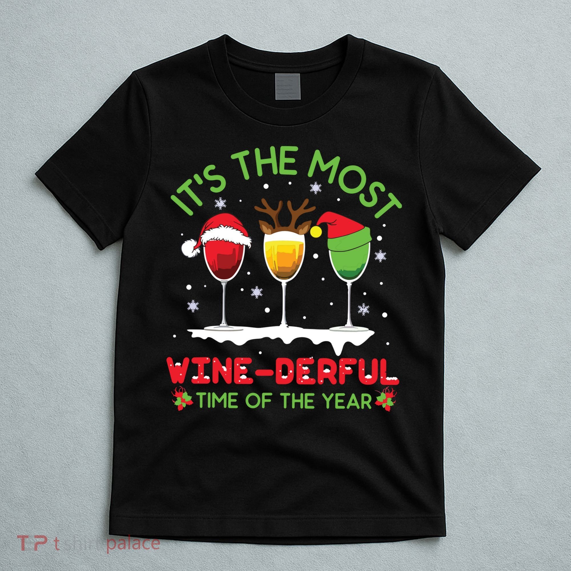 Christmas Wine Shirts Xmas Alcohol Pajama PJ Tops T-Shirt