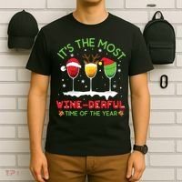 Christmas Wine Shirts Xmas Alcohol Pajama PJ Tops T-Shirt thumb 6