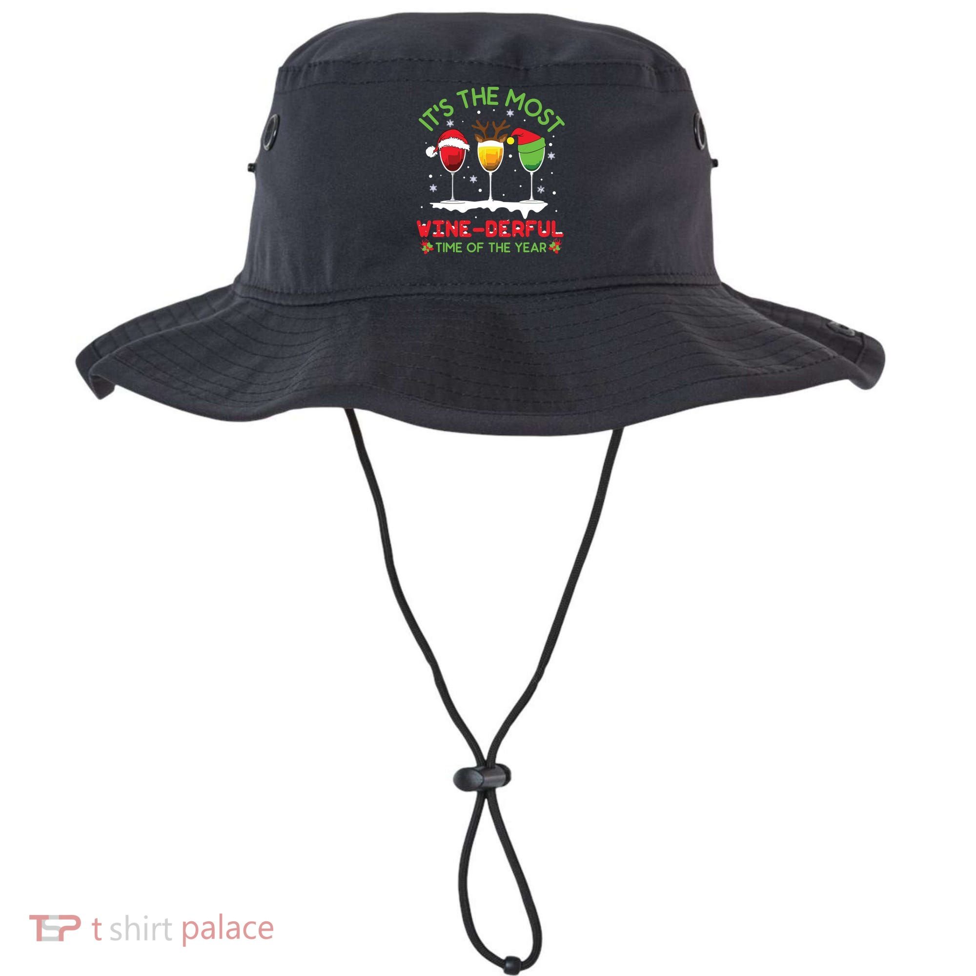 Christmas Wine Shirts Xmas Alcohol Pajama PJ Tops Bucket Hat