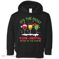 Christmas Wine Shirts Xmas Alcohol Pajama PJ Tops Toddler Hoodie thumb 0