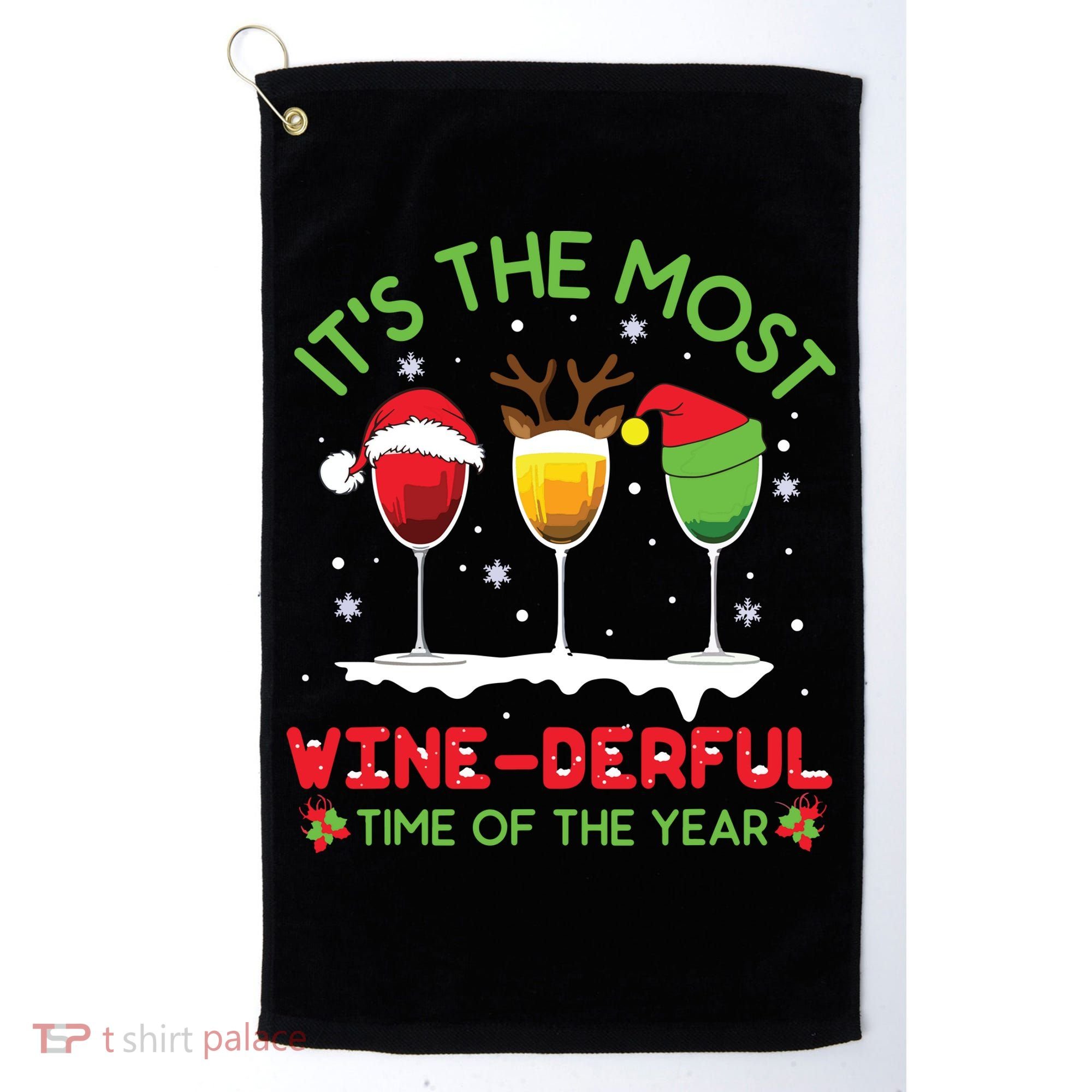 Christmas Wine Shirts Xmas Alcohol Pajama PJ Tops Golf Towel
