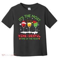 Christmas Wine Shirts Xmas Alcohol Pajama PJ Tops Toddler T-Shirt thumb 0