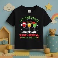 Christmas Wine Shirts Xmas Alcohol Pajama PJ Tops Toddler T-Shirt thumb 3