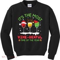 Christmas Wine Shirts Xmas Alcohol Pajama PJ Tops Kids Sweatshirt thumb 0