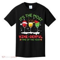 Christmas Wine Shirts Xmas Alcohol Pajama PJ Tops Kids T-Shirt thumb 0