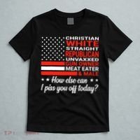 Christian White Straight Republican Unvaxxed I Piss You Off Today T-Shirt thumb 5