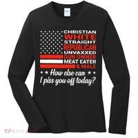 Christian White Straight Republican Unvaxxed I Piss You Off Today Women's Long Sleeve Shirt thumb 0