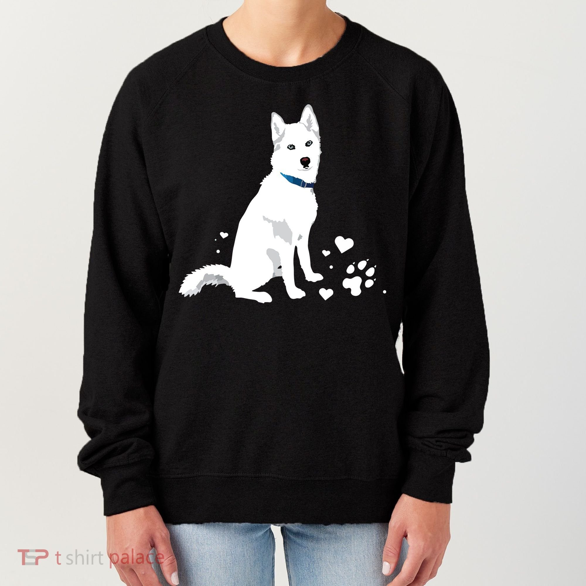 Cute White Siberian Husky Sweet White Snow Dog Women's Sweatshirt