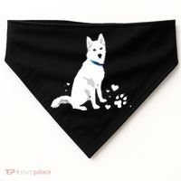 Cute White Siberian Husky Sweet White Snow Dog USA-Made Doggie Bandana thumb 0