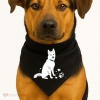 Cute White Siberian Husky Sweet White Snow Dog USA-Made Doggie Bandana thumb 1