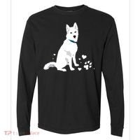 Cute White Siberian Husky Sweet White Snow Dog Comfort Colors Heavyweight Long Sleeve T-Shirt thumb 0