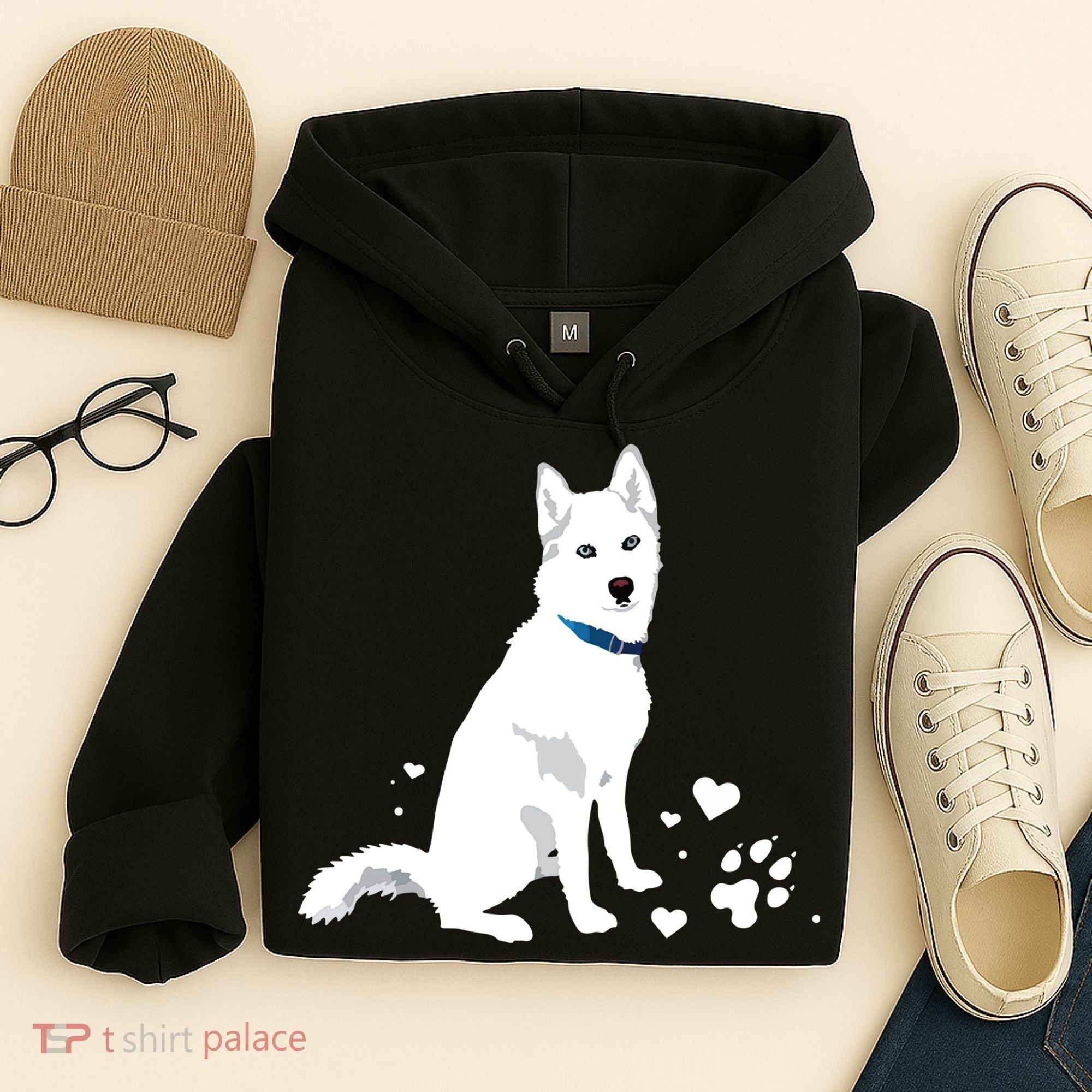 Cute White Siberian Husky Sweet White Snow Dog Hoodie