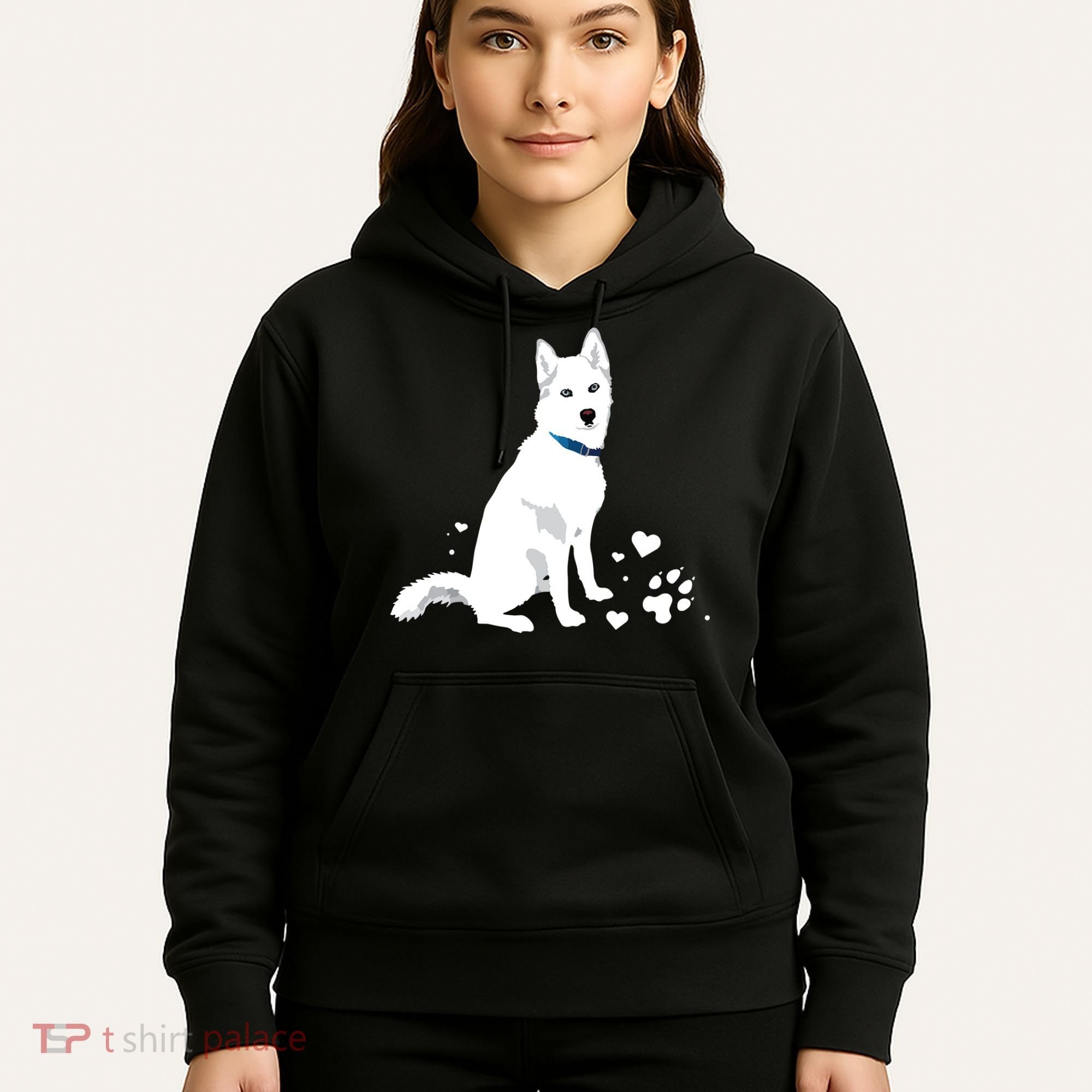Cute White Siberian Husky Sweet White Snow Dog Hoodie