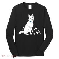 Cute White Siberian Husky Sweet White Snow Dog Long Sleeve Shirt thumb 0