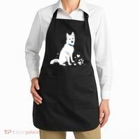 Cute White Siberian Husky Sweet White Snow Dog Apron thumb 2