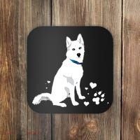 Cute White Siberian Husky Sweet White Snow Dog Coaster thumb 0