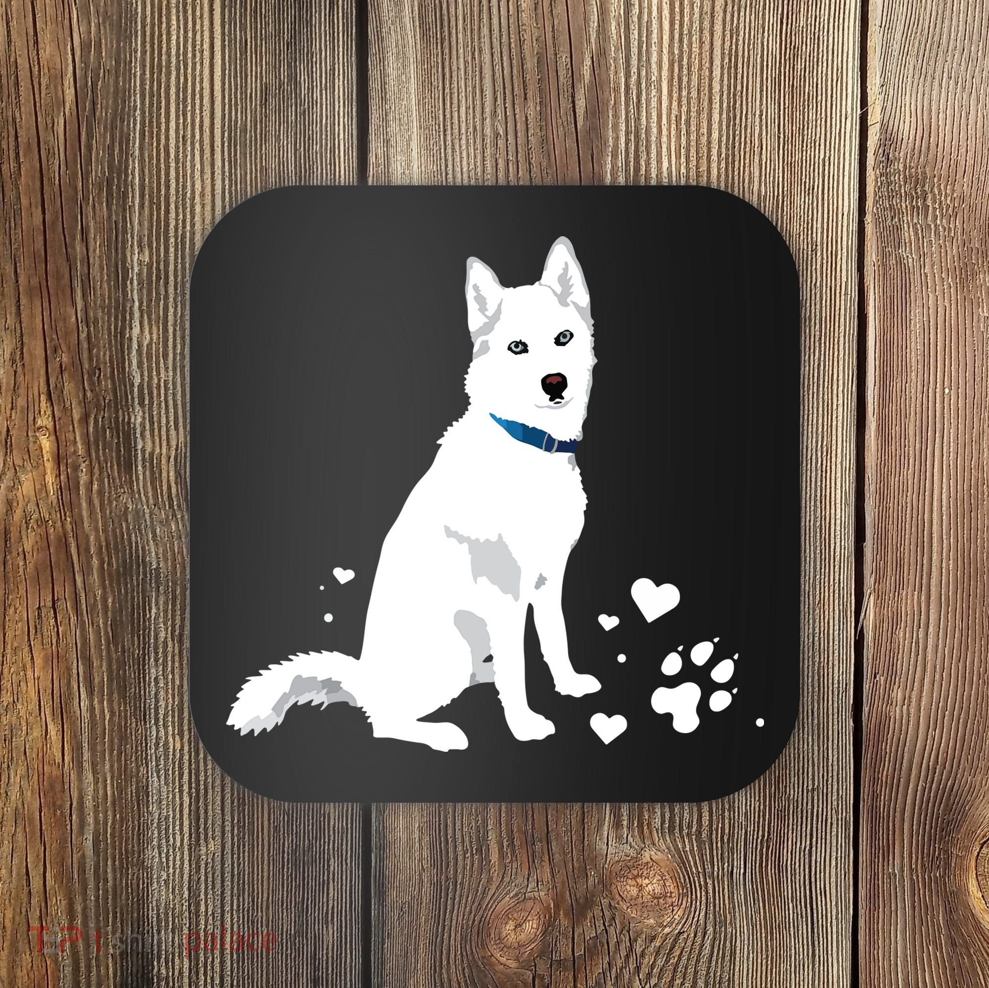 Cute White Siberian Husky Sweet White Snow Dog Coaster