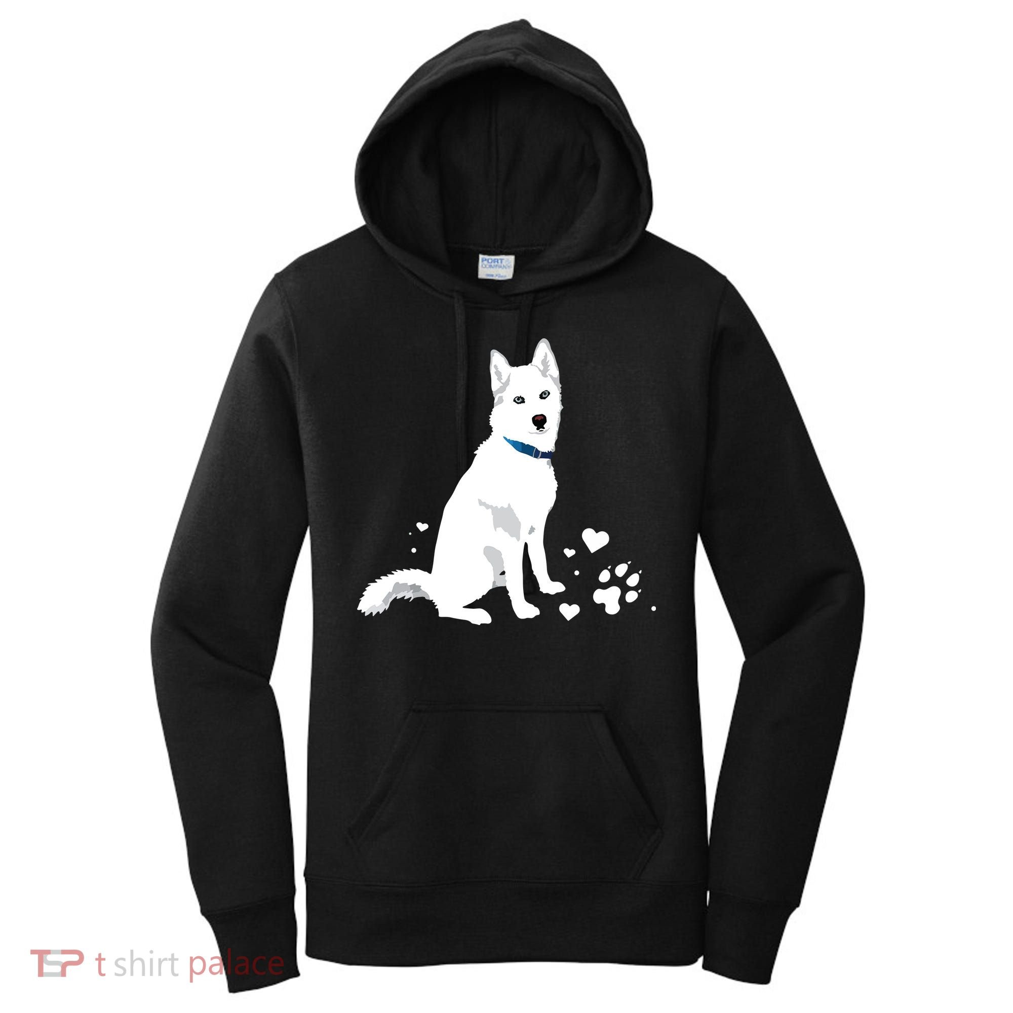 Cute White Siberian Husky Sweet White Snow Dog Women's Hoodie