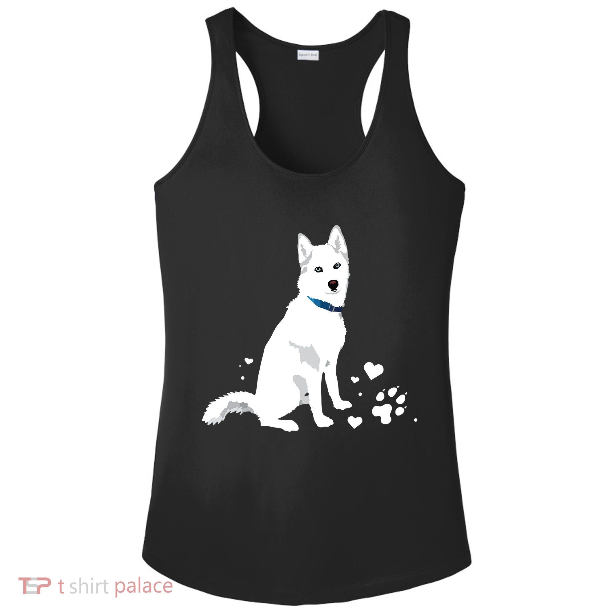 Cute White Siberian Husky Sweet White Snow Dog Ladies PosiCharge Competitor Racerback Tank