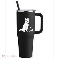 Cute White Siberian Husky Sweet White Snow Dog 40oz Vacuum Insulated Stainless Steel Travel Tumbler thumb 0