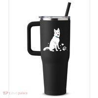 Cute White Siberian Husky Sweet White Snow Dog 40oz Vacuum Insulated Stainless Steel Travel Tumbler thumb 2