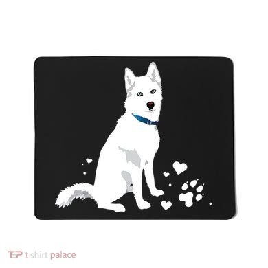 Cute White Siberian Husky Sweet White Snow Dog Mousepad