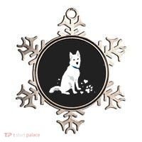 Cute White Siberian Husky Sweet White Snow Dog Ornament thumb 0