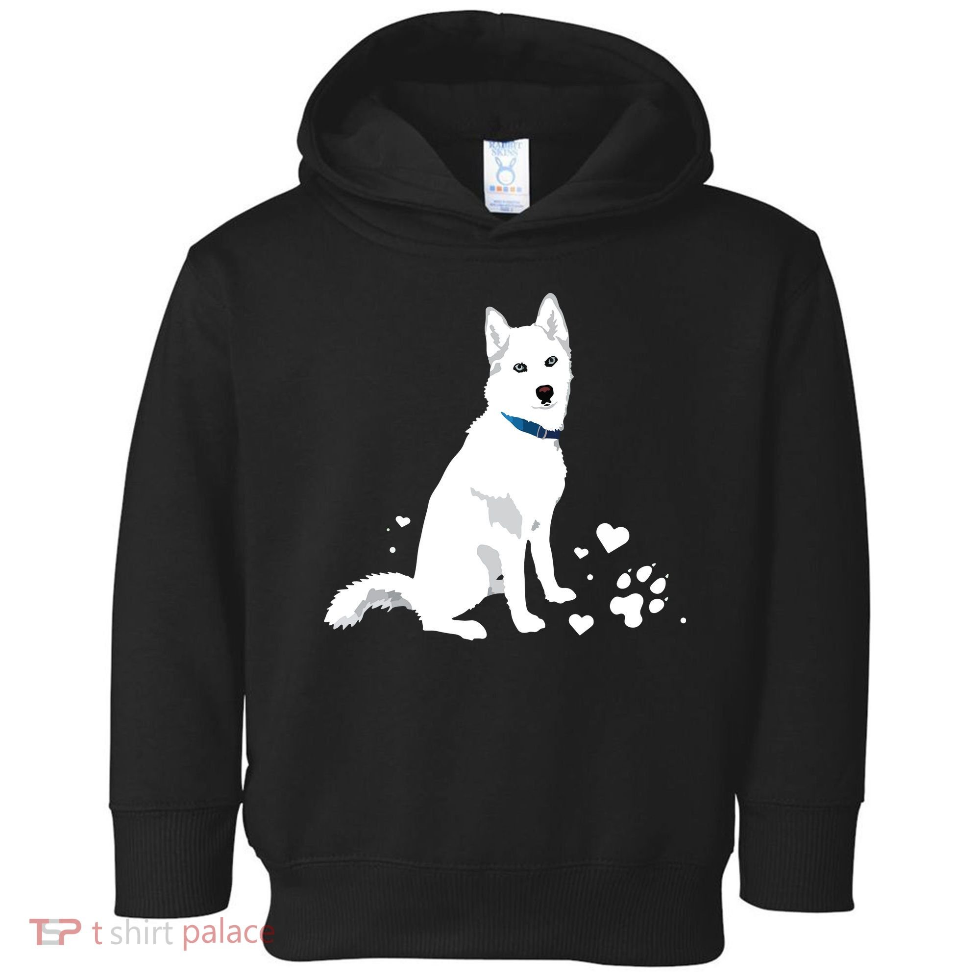 Cute White Siberian Husky Sweet White Snow Dog Toddler Hoodie