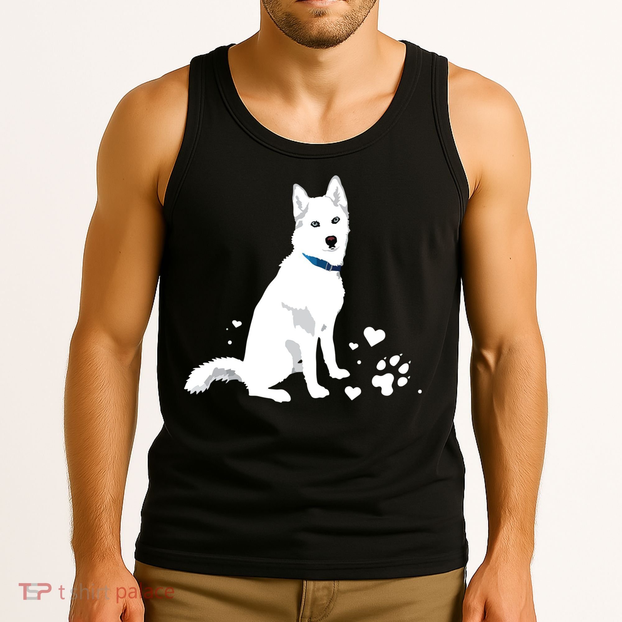 Cute White Siberian Husky Sweet White Snow Dog Tank Top