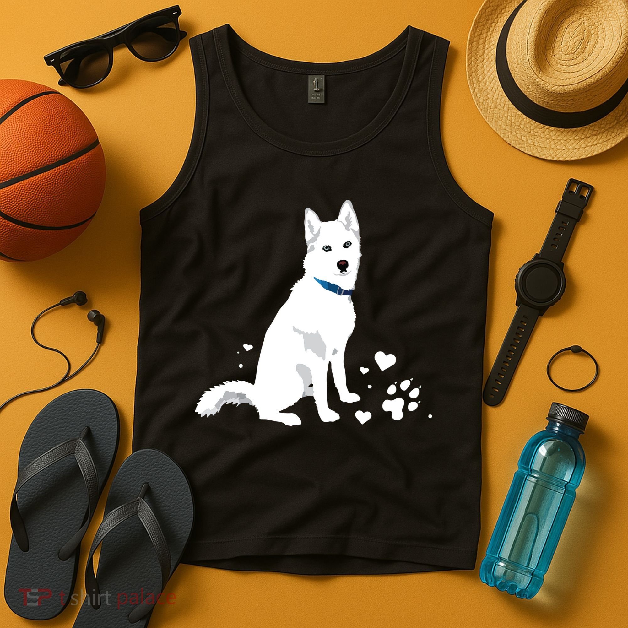 Cute White Siberian Husky Sweet White Snow Dog Tank Top