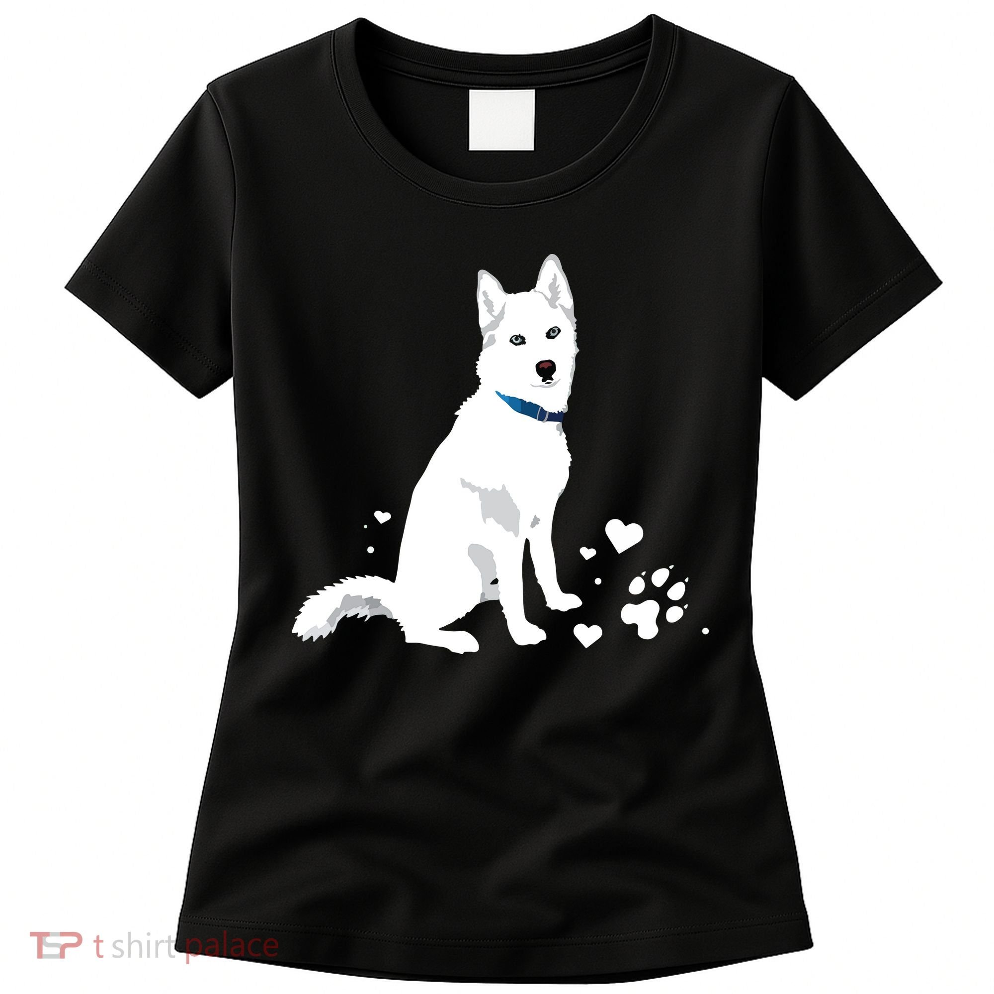 Cute White Siberian Husky Sweet White Snow Dog Women's T-Shirt