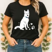 Cute White Siberian Husky Sweet White Snow Dog Women's T-Shirt thumb 2