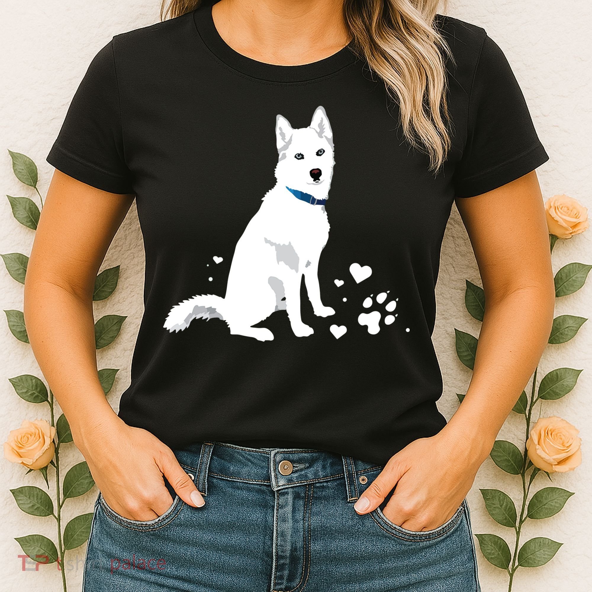 Cute White Siberian Husky Sweet White Snow Dog Women's T-Shirt