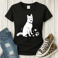 Cute White Siberian Husky Sweet White Snow Dog Women's T-Shirt thumb 3