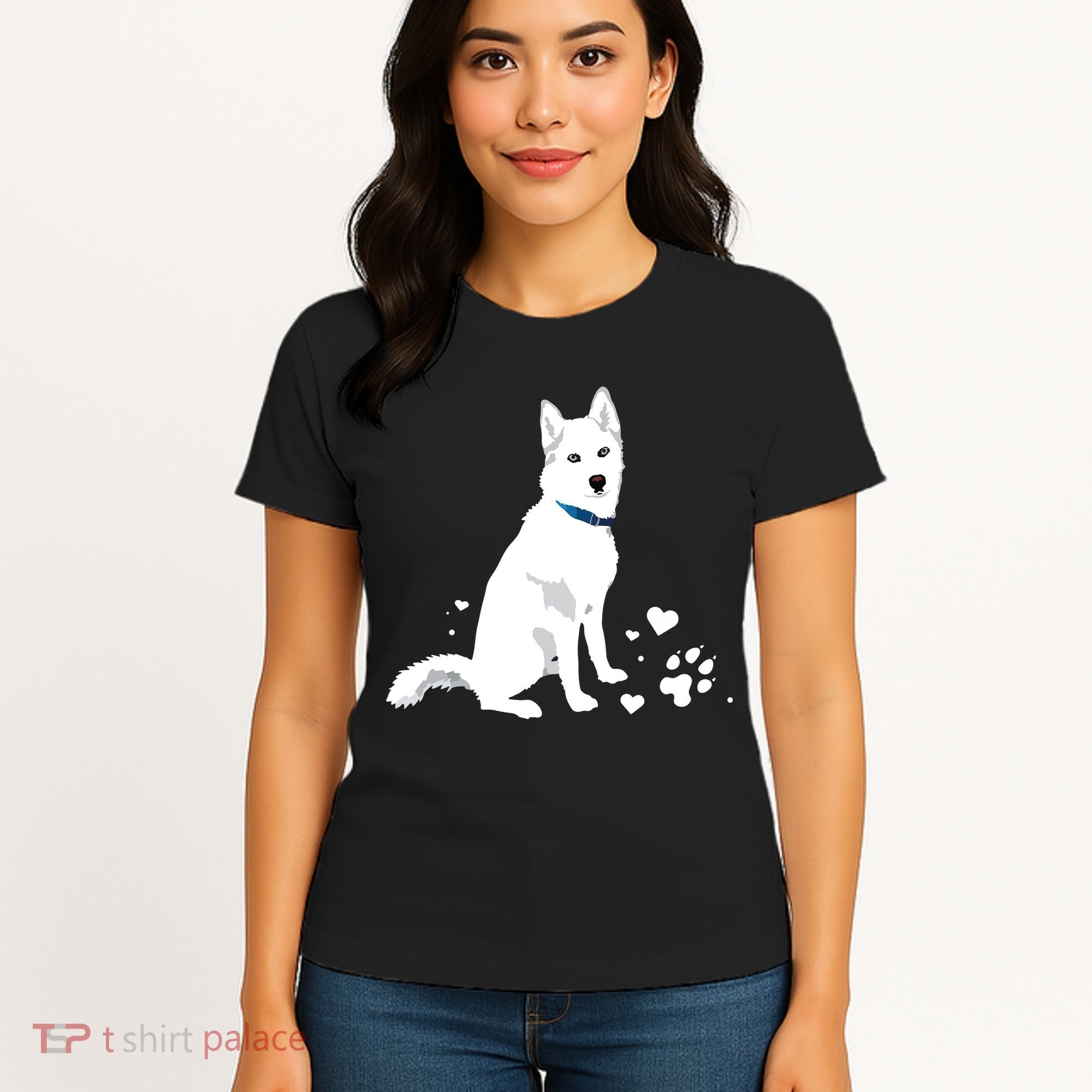 Cute White Siberian Husky Sweet White Snow Dog Women's T-Shirt