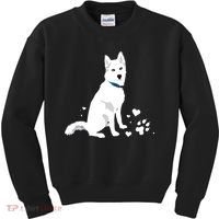 Cute White Siberian Husky Sweet White Snow Dog Kids Sweatshirt thumb 0