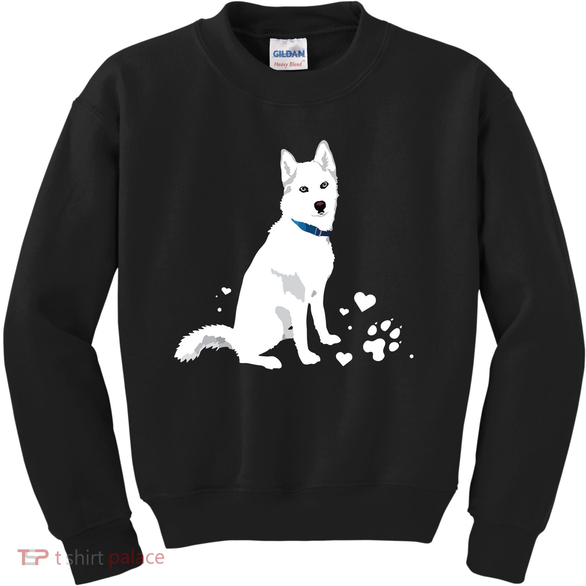 Cute White Siberian Husky Sweet White Snow Dog Kids Sweatshirt
