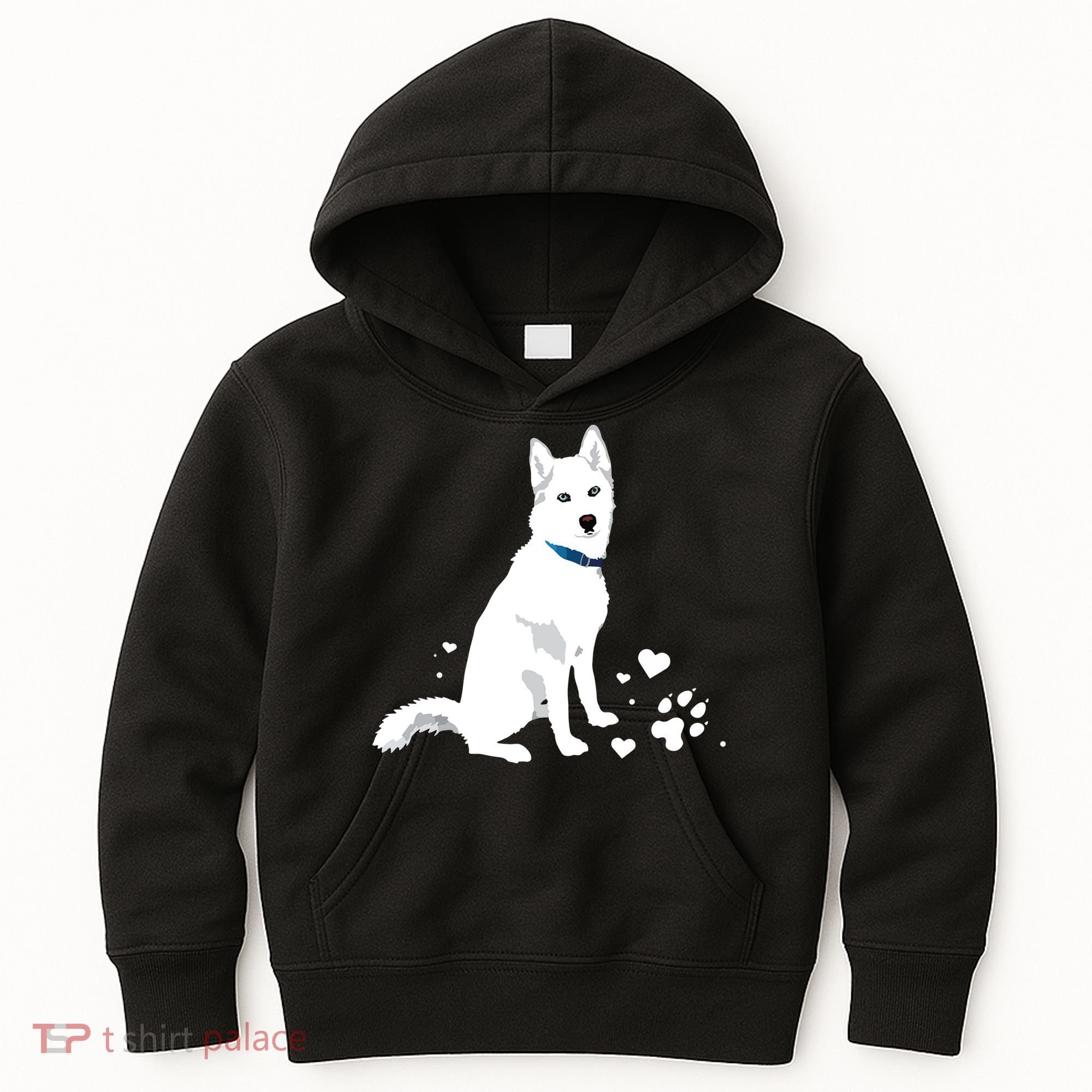 Cute White Siberian Husky Sweet White Snow Dog Kids Hoodie