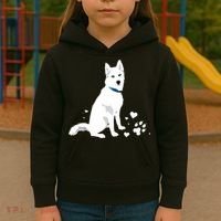 Cute White Siberian Husky Sweet White Snow Dog Kids Hoodie thumb 3