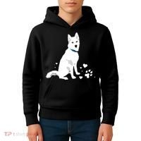 Cute White Siberian Husky Sweet White Snow Dog Kids Hoodie thumb 4