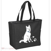 Cute White Siberian Husky Sweet White Snow Dog Tote Bag thumb 2