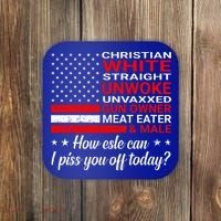 Christian White Straight Unwoke Unvaxxed Gun Owner Coaster thumb 0