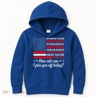 Christian White Straight Unwoke Unvaxxed Gun Owner Kids Hoodie thumb 0