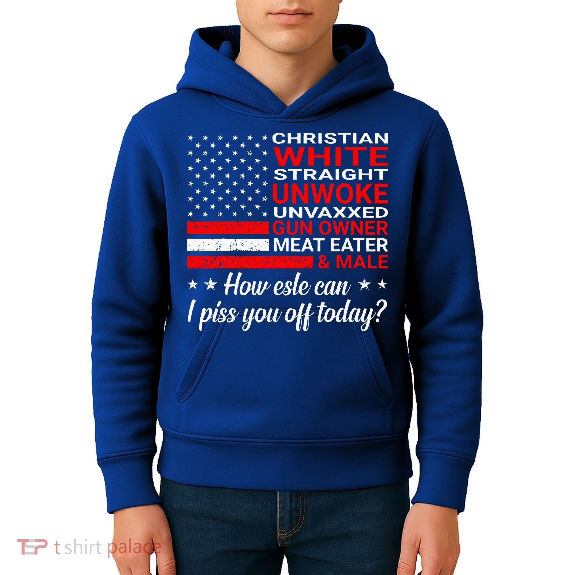 Christian White Straight Unwoke Unvaxxed Gun Owner Kids Hoodie