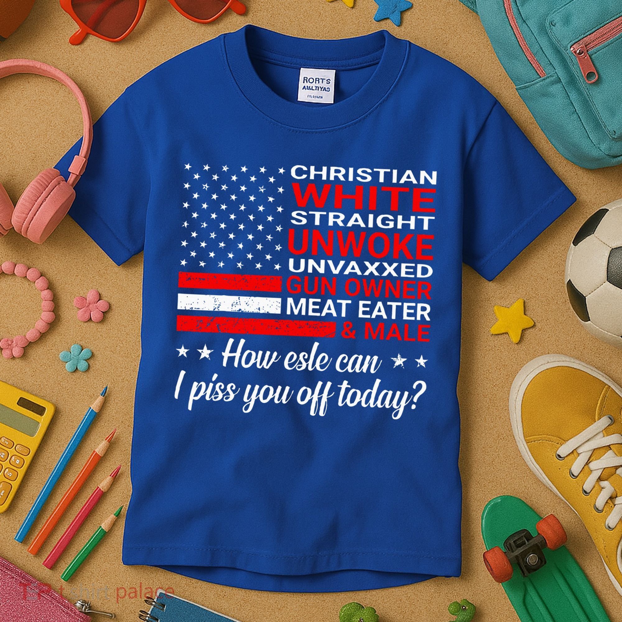 Christian White Straight Unwoke Unvaxxed Gun Owner Kids T-Shirt