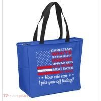 Christian White Straight Unwoke Unvaxxed Gun Owner Tote Bag thumb 2