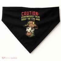 Caution Will Spontaneously Talk About The Civil War USA-Made Doggie Bandana thumb 0