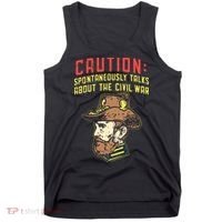 Caution Will Spontaneously Talk About The Civil War Tank Top thumb 0
